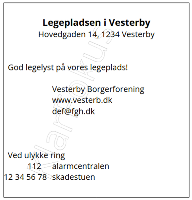 Skilt eksempel
